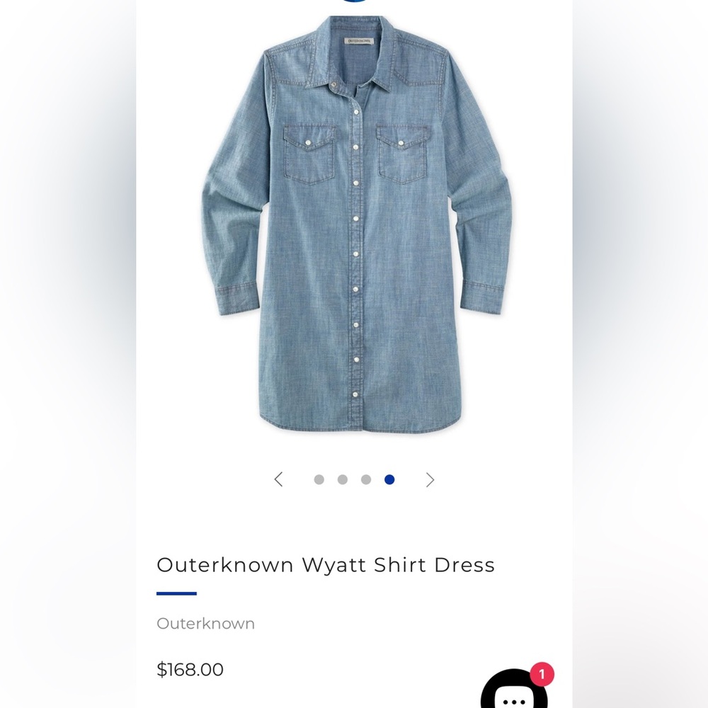 Outerknown Wyatt Shirt Dress. Worn once, like new!